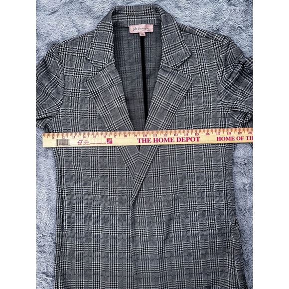 Philosophy Republic Womens Plaid Stretch Houndstooth Blazer Size M Anthropologie - Picture 6 of 8